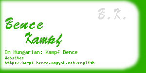 bence kampf business card